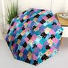 1pc Colorful Cats Pattern Automatic Open/Close Umbrella, Umbrella with cartoon Design, Portable Compact Umbrella for Men & Women, Good Holid