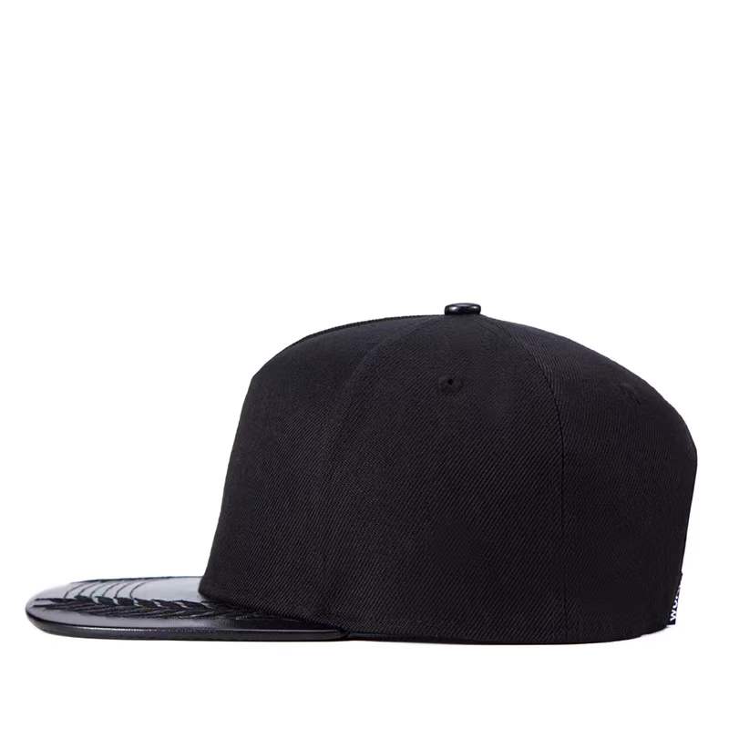 Men PU Leather Wheat Ear Embroidery Baseball Cap Black Sport Hats Street Hip Hop Caps Men Fashion Snapback Hat Trucker Hats