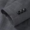 Men's Business Casual Plaid Jacket - Buttoned, Loose Fit, Lapel Style, Ideal for Spring & Autumn.