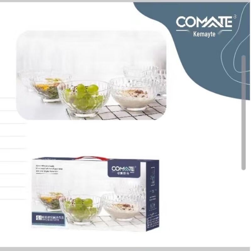 Kemeirite Ice Pattern Glass Bowl Set