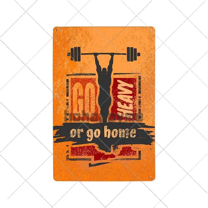 Gym Rule Metal Sign Fitness Motivational Quotes Poster Work Out Plaque Man Cave Pub Bar Wall Decorative Vintage Plate 20x30cm