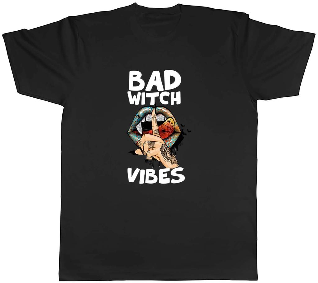 Bad Witch Vibes Halloween Mens Unisex T-Shirt Tee Gift