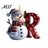 Reusable Christmas Tree Hanging Ornaments 2D Snowman Ornaments, Personalized Letter for Tree, Initial Ornament, Ornament DIY Xmas Decor 2026 Memorial