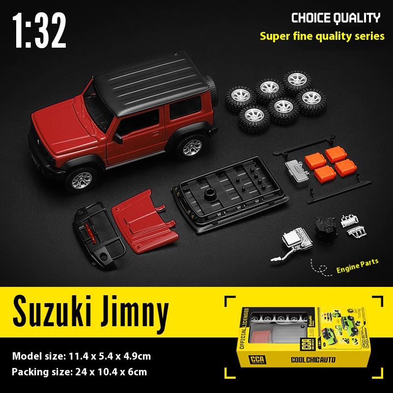 CCA 1:32 Suzuki Jimny Montážní edice Slitina Tlakově litý model Sestavit Auto Hračka Ozdoby Dekorativní Trendy Ozdoba Pro Kamaráda Dárek
