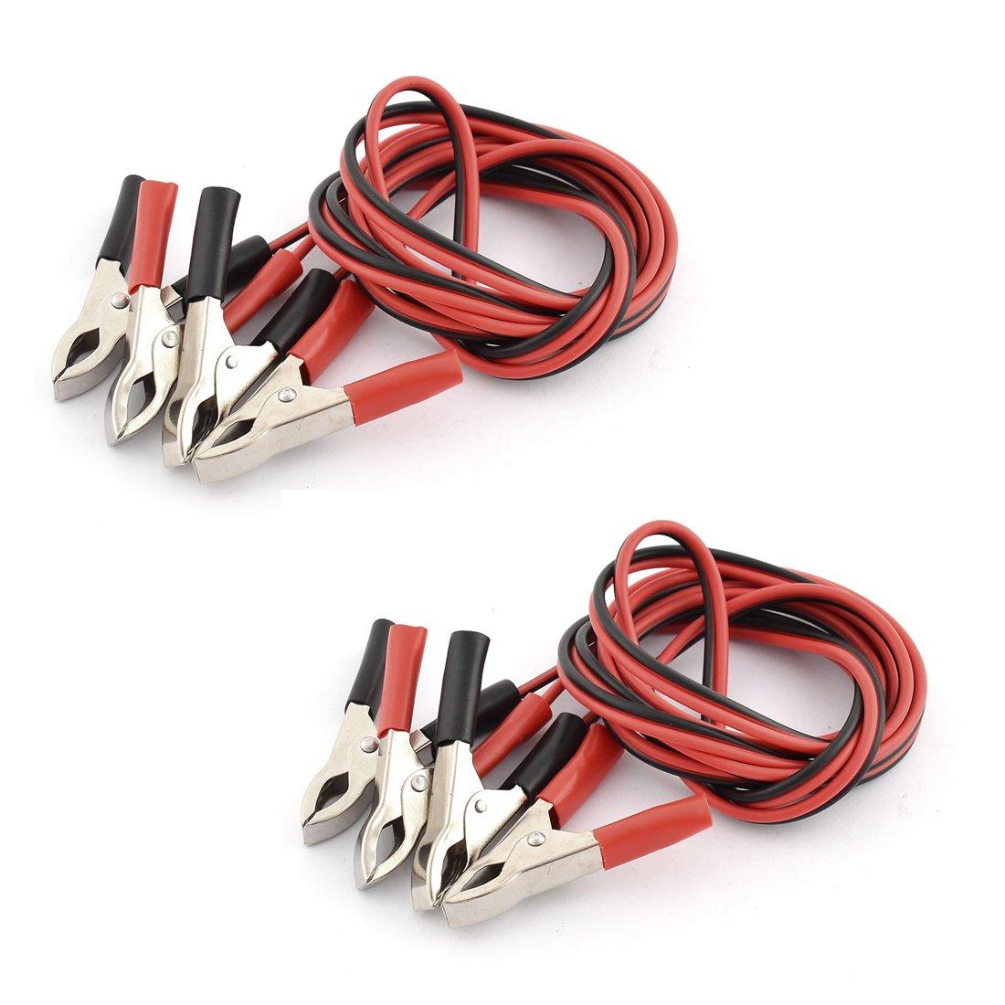 

uxcell Booster Cable 5A Alligator Clip with Double Wire Ends, Pack of 2