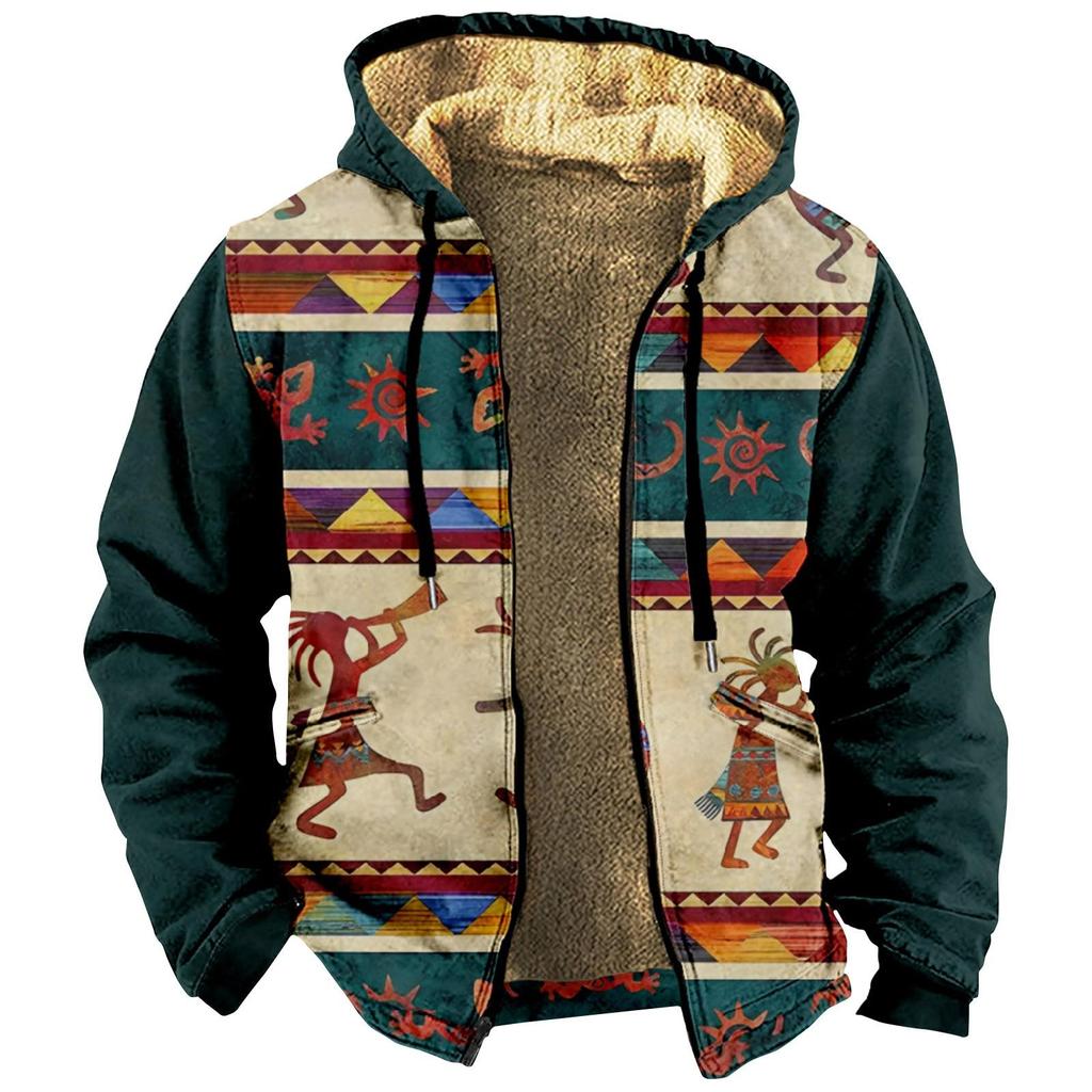 Giacca con stampa da uomo Giacca con cappuccio con cerniera e tendenza casual primaverile e autunnale