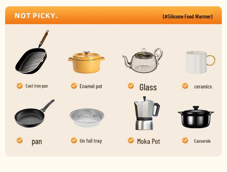 Flexible Silicone Food Warmer: Foldable Heat Preservation Pad for Hot Dishes