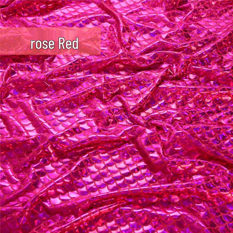 Laser Fish Scale Spandex Fabric for Mermaid Costumes and Stage Decorations