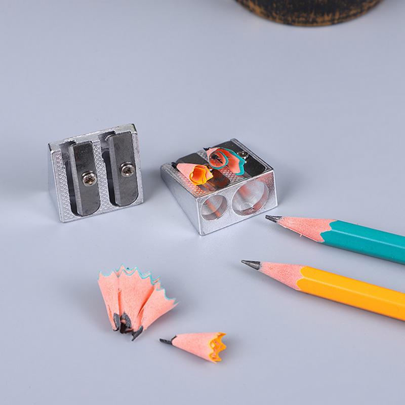 4/8/12pcs Manual Pencil Sharpener Metal DualHole Cosmetic Pencil Sharpener Anti-Break Lead Sharpener Homeschool Sharpeners