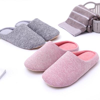 Unisex, calduros, bumbac, papuci, spumă EVA, culoare solidă, anti-alunecare, pantofi de casă, plat, acasă, toamnă, iarnă