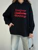 Trendy European American Style Hooded Sweatshirt - Letter Print, Loose Fit, Versatile Outerwear