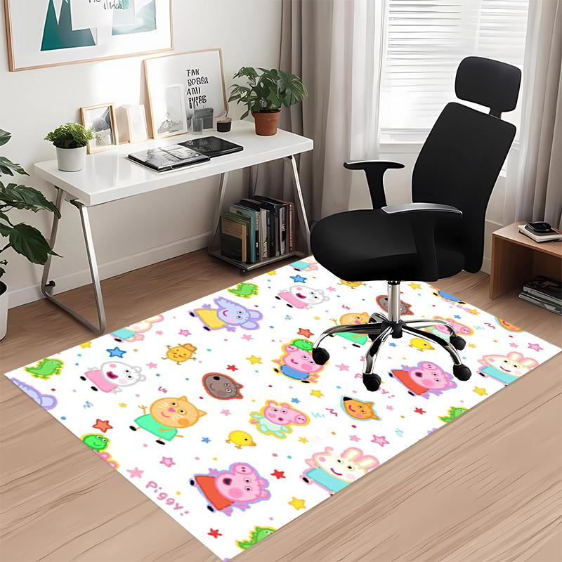Peppa Pig Printed Carpet, for Office Chair Living Room Bedroom Kitchen Room Decor Gifts.