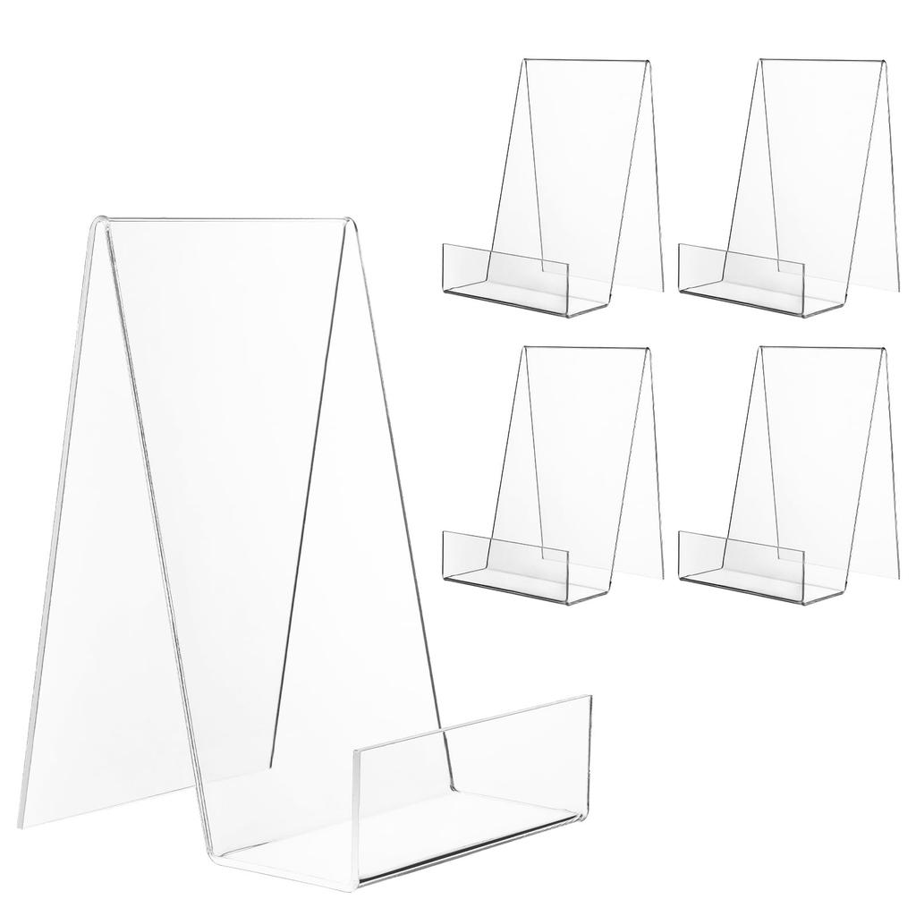 Set of 5 Clear Acrylic Book Tabletop Book Book Display Bookshelf School Stationery Gift Stands, Bookends, Stands, Stands, Decor, Library, Office,