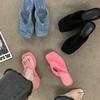 Thick-soled Sandals Wear French Evening Wind Pinch Slippers Women's 2025 Summer New Beach Shoes Flip-flops High Heels