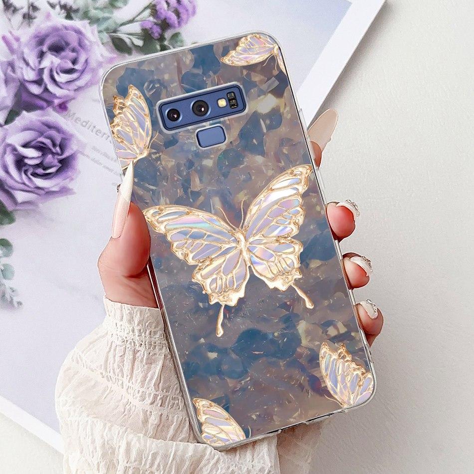 For Samsung Galaxy Note9 Elegant Floral Butterfly Phone Case For Samsung Note 9 SM-N960F SM-N9600 Soft Silicone TPU Cases