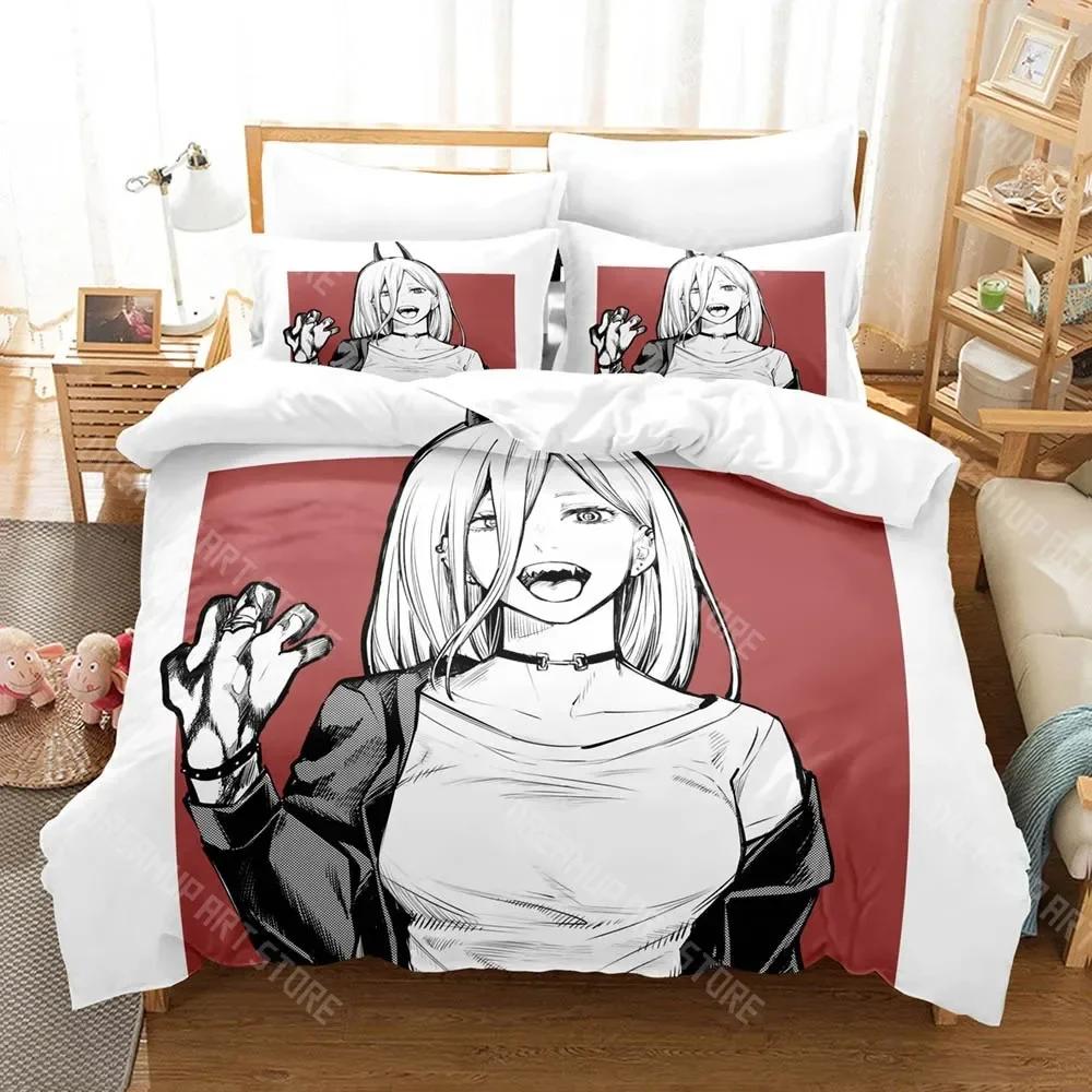 

3D Print Chainsaw Man Makima Anime Girls 2_3pcs Bedding Set Boys Girls Twin Queen Size Duvet Cover Pillowcase Bed Kids Adult EU Single 90x200cm