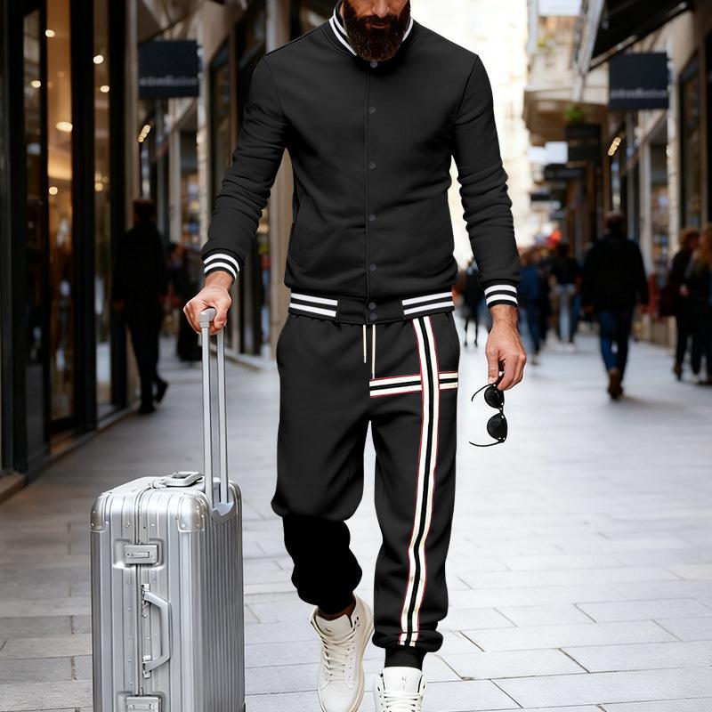 Höst- och Vinter Tung Sammet Herr Ytterkläder Casual Trendig Pendlar Baseballuniform Sportdräkt