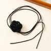 Black Fabric Flower Cord Knotted Choker Necklace For Women Party Evening Women Fashion Necklace Gorgeous Wedding