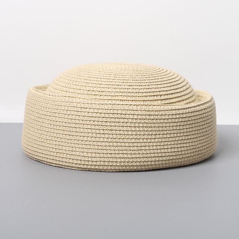 2026 New Natural 100% Raffia Fedoras Berets Hat Women Summer French Retro Dome Top Pillbox Hat Females Vacation Beach Straw Hat