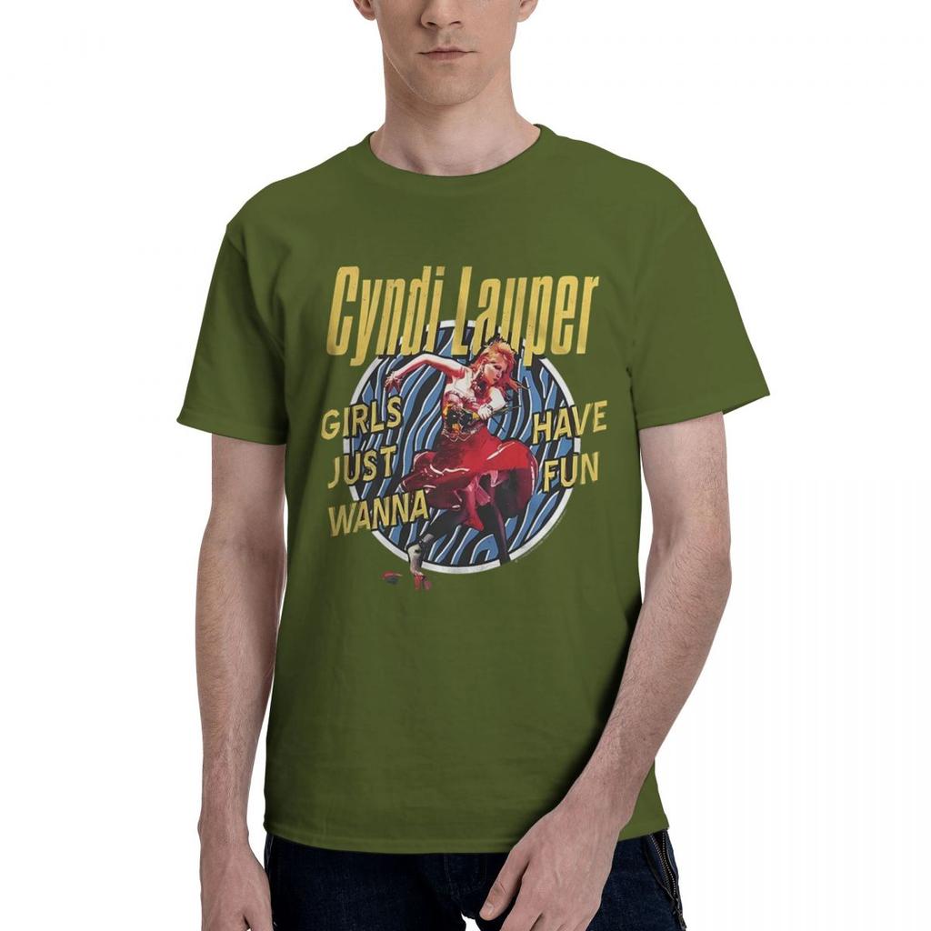 Cyndi Lauper Girls Just Wanna Music 100 Cotton Casual Breathable Confortable Men Top Funny TShirt For Men T Shirt Men