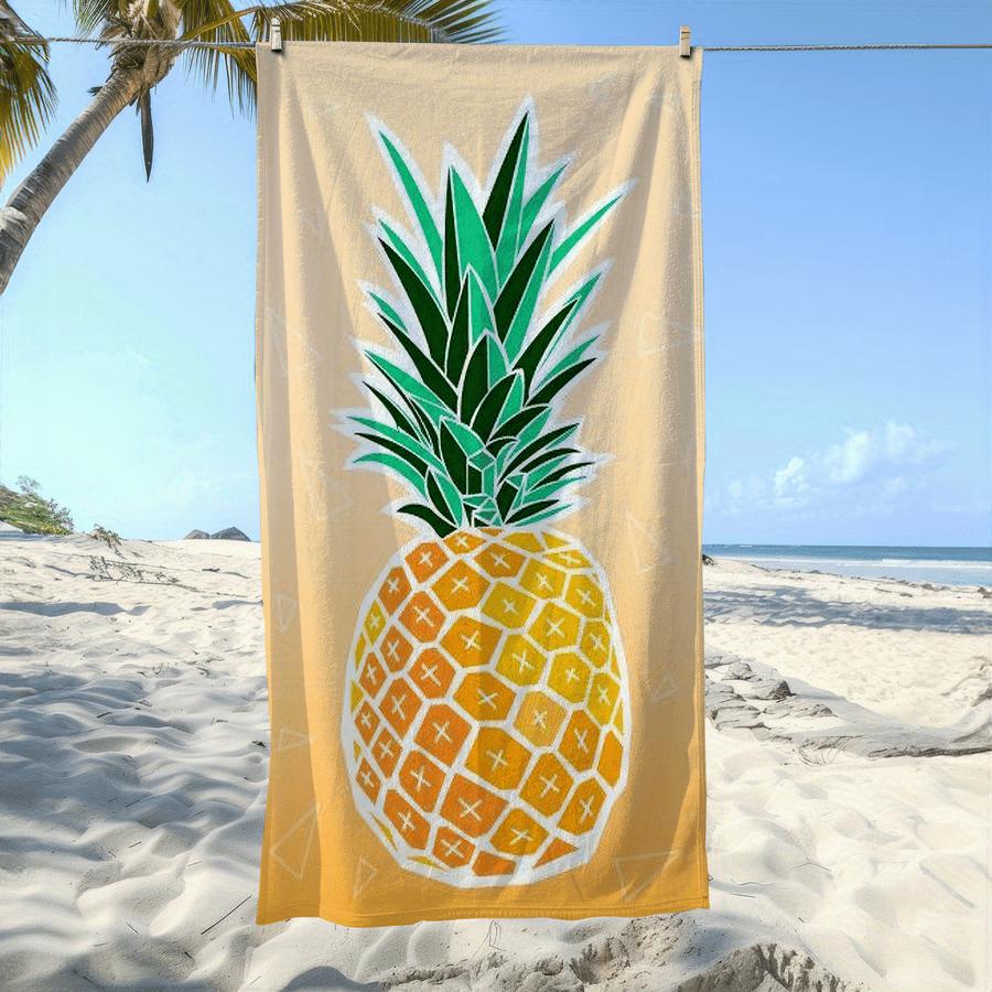 

Tropical Pineapple Beach Towel, Soft Quick Dry Absorbent Microfiber Lightweight for Swimming Camping Bathing Summer W40*H60(CM)