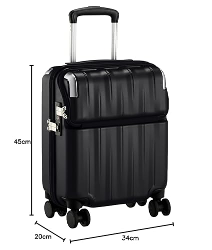 Travelist Carry-on Case, Zipper Top Opening, with Brake and Rest, 23L, Black