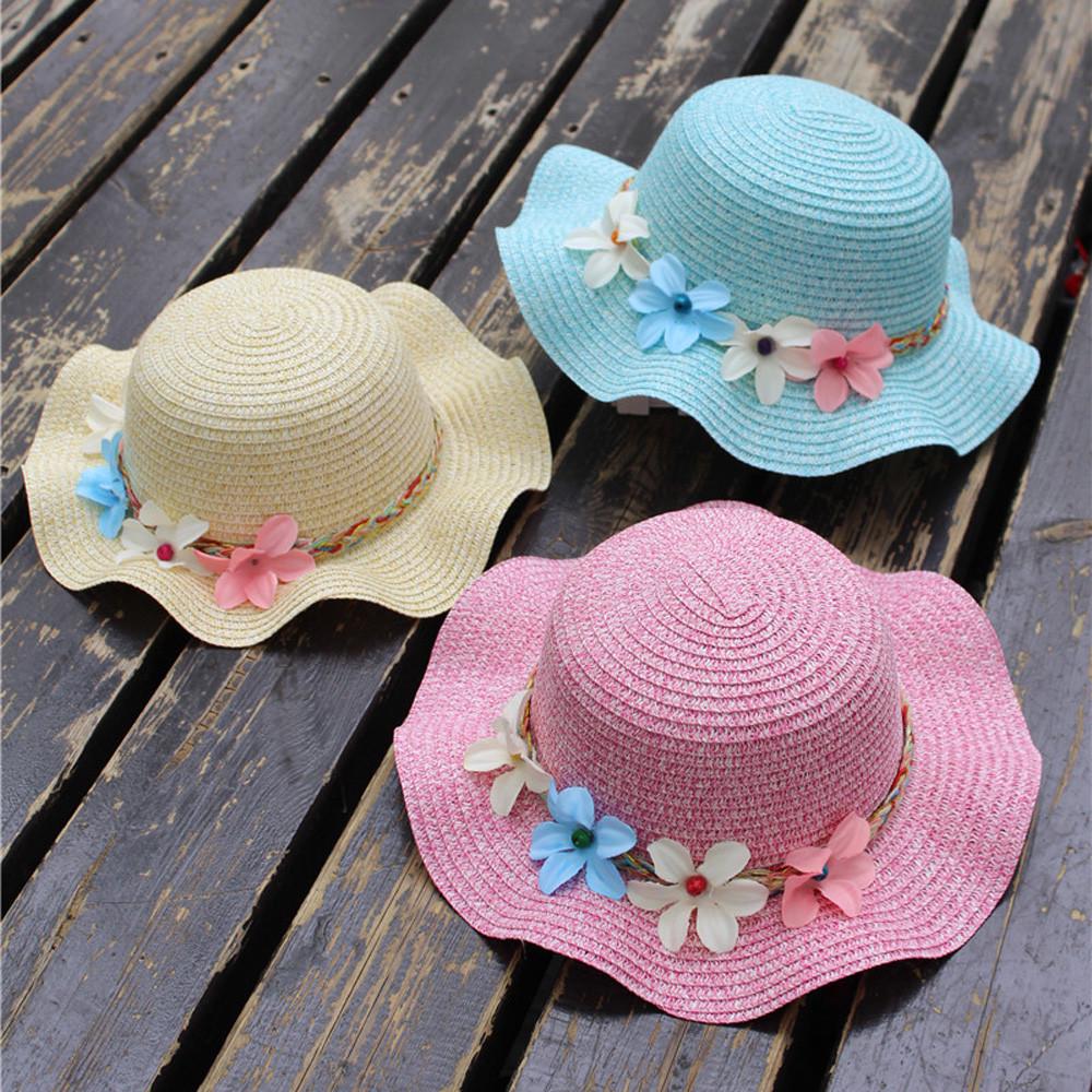 Buy Flower Breathable Hat Straw Sun Hat Kids Hat Boy Girls Hats Summer