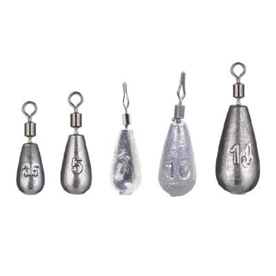 50 pièces Plombs de pêche pour casting Basse Pêche Poids Plombs Pêche Accessoires Équipement de pêche Plombs de fond Poids Rotation à 360 degrés