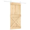 VidaXL Sliding Door and Hardware Kit 95x210 Cm Solid Pine, Interior Door, Interior Barn Door 3203270