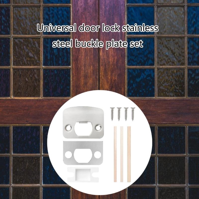 Stainless Steel Door Lock Strikes Plate set Security Latches Repair Door Lock Reinforcement set Suitable for Home Safety