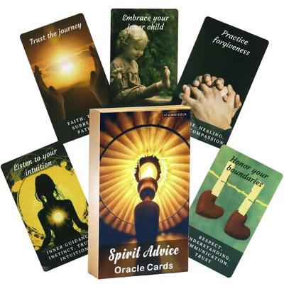 10.3*6cm Spirit Advice Oracle Deck 47 ks Oracle karty s kľúčovými slovami na kartách