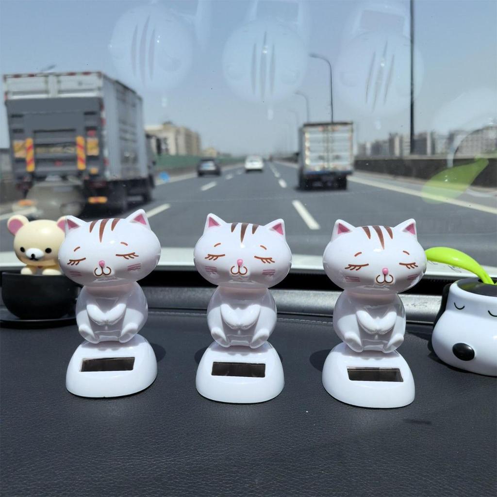 Auto Armaturenbrett Dekorationen Solar Wackel Katze Wackelkopf Armaturenbrett Figuren Lustige Deko Für Auto Schreibtisch Büro Zuhause Fahrzeuge Roller Männer