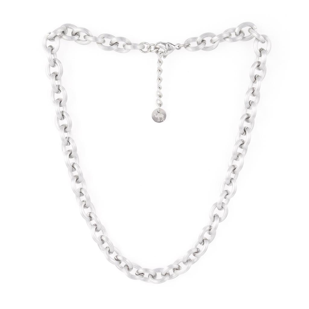 Jbans Classic 10Mm Line Bold Ring Surgical Steel Chain Necklace (C2401-An754_Bk)