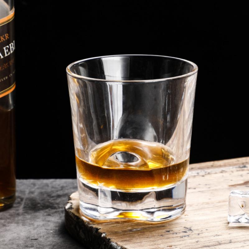 140ml/255ml 2pcs Fashion Thick Bottomed Whiskey Glasses Bar Transparent European Bourbon Brandy Foreign Wine Glasses Tasting Cup