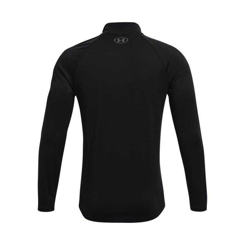 Under Armour Solid Color Half-Zip Running Training Fitness Long Sleeve T-Shirt Men Tops Black 1328495-001