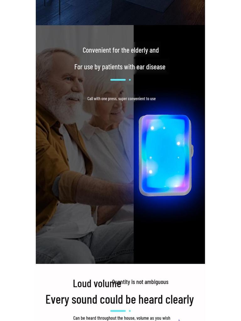 Wireless Flash Doorbell for Elderly: One-to-Three AC Power | Silent Mode | Easy One-Key Help Call