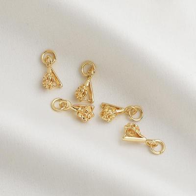 14K Gold Plated Rose Flower Melon Seed Clasp Pendant for DIY Jewelry