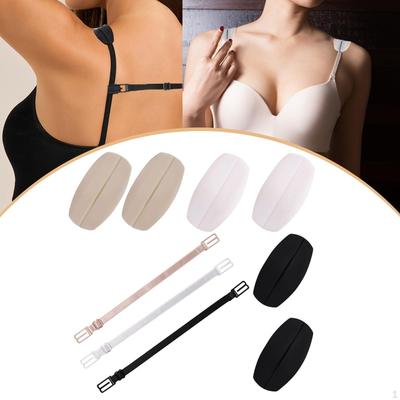 Bra Strap Holders Black White Skin Easy To Carry Elastic Keep In Place Pads