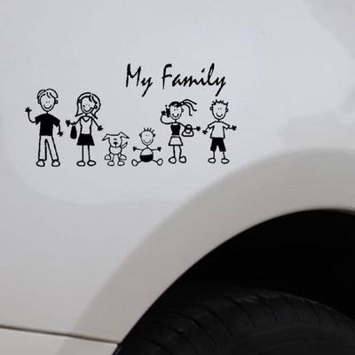 Family Car Decal Window Sticker Stick Figure Kid Baby Cat Dog Pet Bumper My Mom