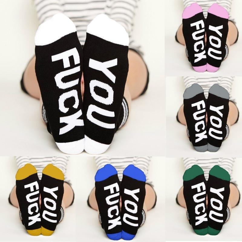 

1 пара забавных хлопковых носков для женщин и мужчин, модные милые носки с буквенным принтом, носки-трубы для скейтбординга