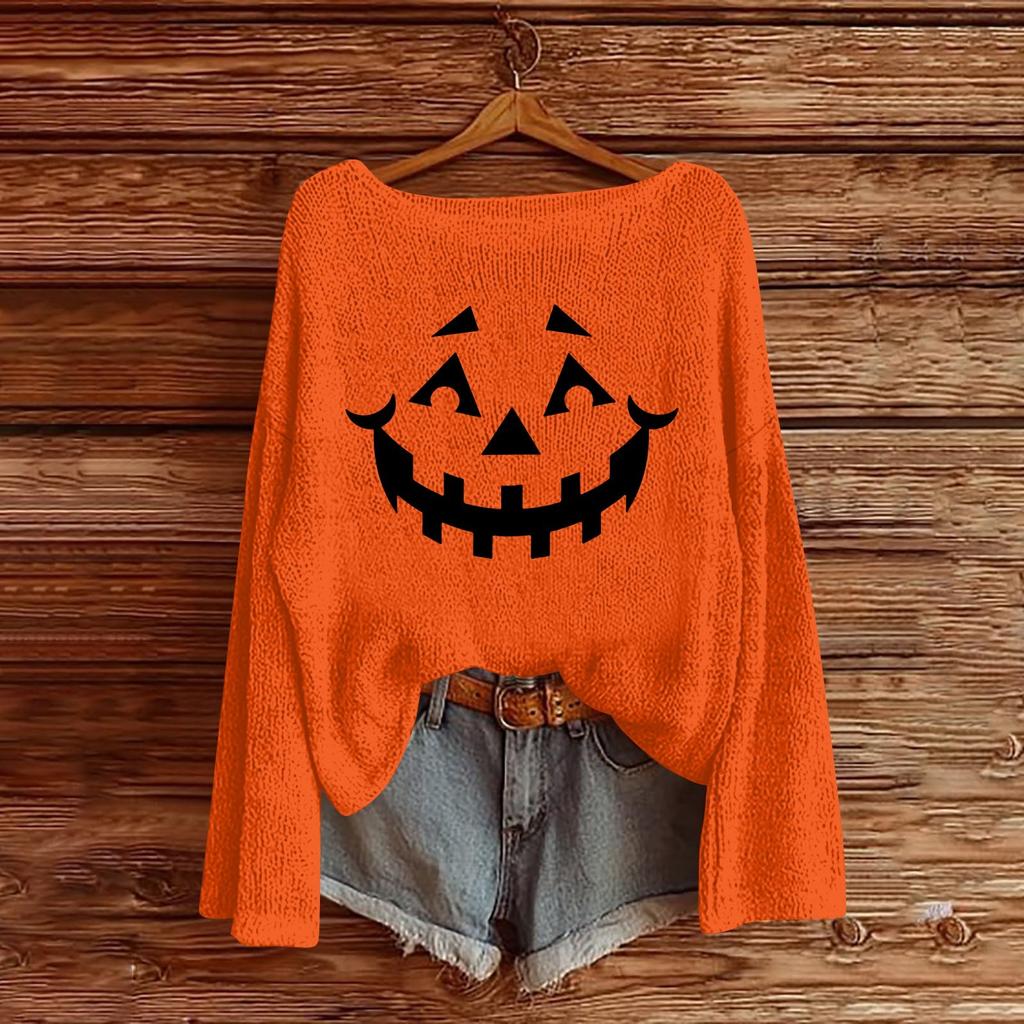 Halloween Sweatshirts For Children Boys And Girls Knit Sweater Cute Shirt Fall Crewneck Pullover Tops