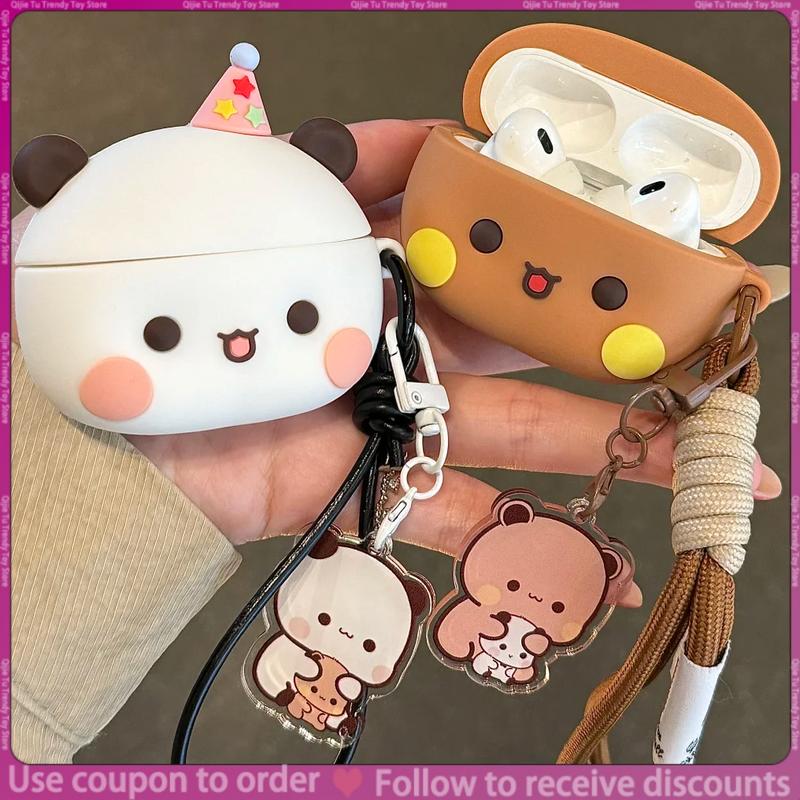 Panda Bubu Și Yier Căști Desen Animat Căști Bluetooth Wireless Carcasă Cadou Drăguț de Ziua de Naștere Pandantiv Surpriză de Sărbătoare