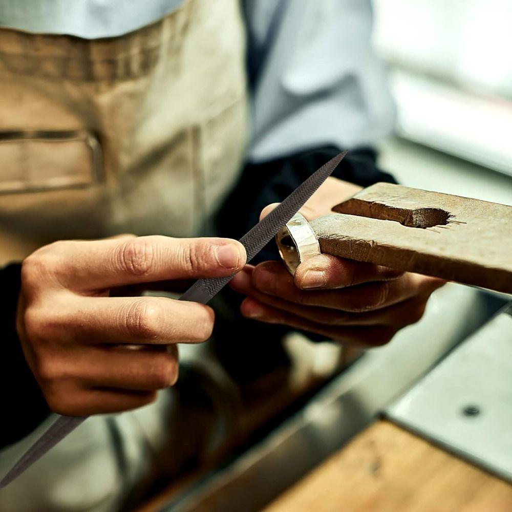 Steel Jewelry Tool 20.6cm Double Ended Flat and Half Round Wax File Wax Carving Tools  For Filing