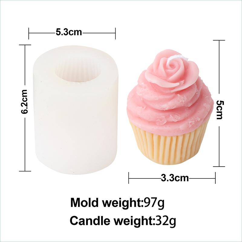 3D Cup Cake Ice Cream Cream Muffin Silicone Candle Mold DIY Muffin Birthday Gift Bedroom Diffused Stone Wedding Home Decoration