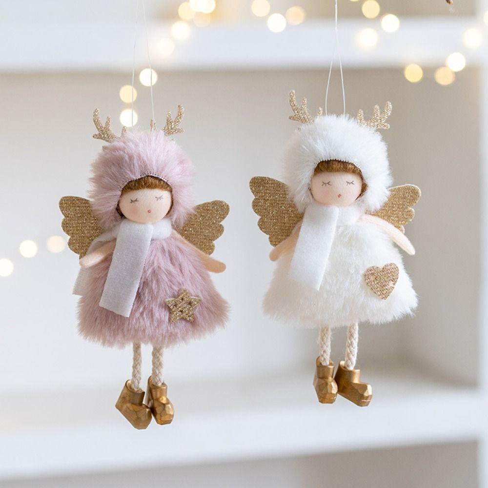 Cute Christmas Top Hat Antlers Girl Pendant Xmas Tree Hanging Decorations Home Christmas Decor