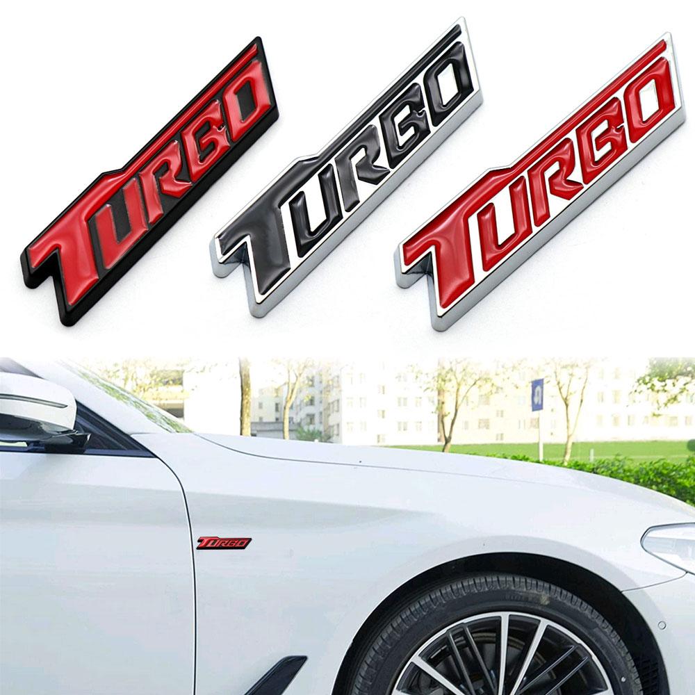 1 Stück 3D METALL Emblem TURBO Autoaufkleber Kühlergrill Heckklappe Badge Auto Karosserie Dekor Aufkleber Abziehbild Auto Außen Zubehör