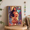 Disney oil painting Pocahontas forest birds art handmade diy painting home decoration gift