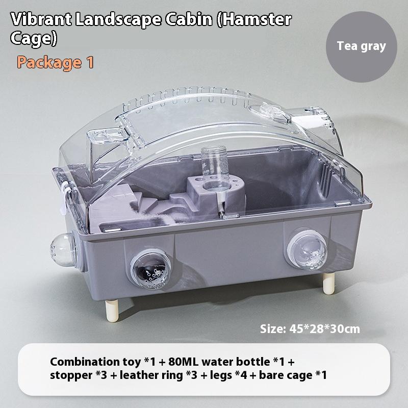 Large Transparent Hamster Cage Double Layer 45 Basic Enclosure Gerbil House for Small Pets with Ventilation Design hamster