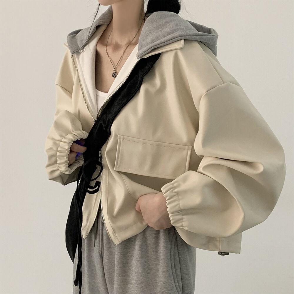 Осенняя новая мода красивая повседневная одежда женская американская универсальная кожаная верхняя одежда one size