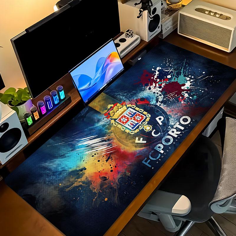 Fc Porto Large Gaming Table Cushion Non-slip Laptop Tablet Big Mousepad XXL Mat Mini PC Playmat With Lock edge